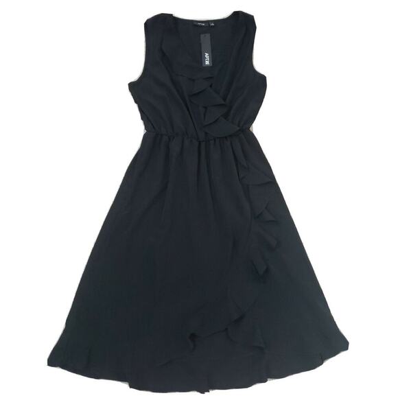 APT.9 ~Woman Size M~ Black Sleeveless V-Neck A-Line Wrap Dress NWT $50.00 - Picture 10 of 12